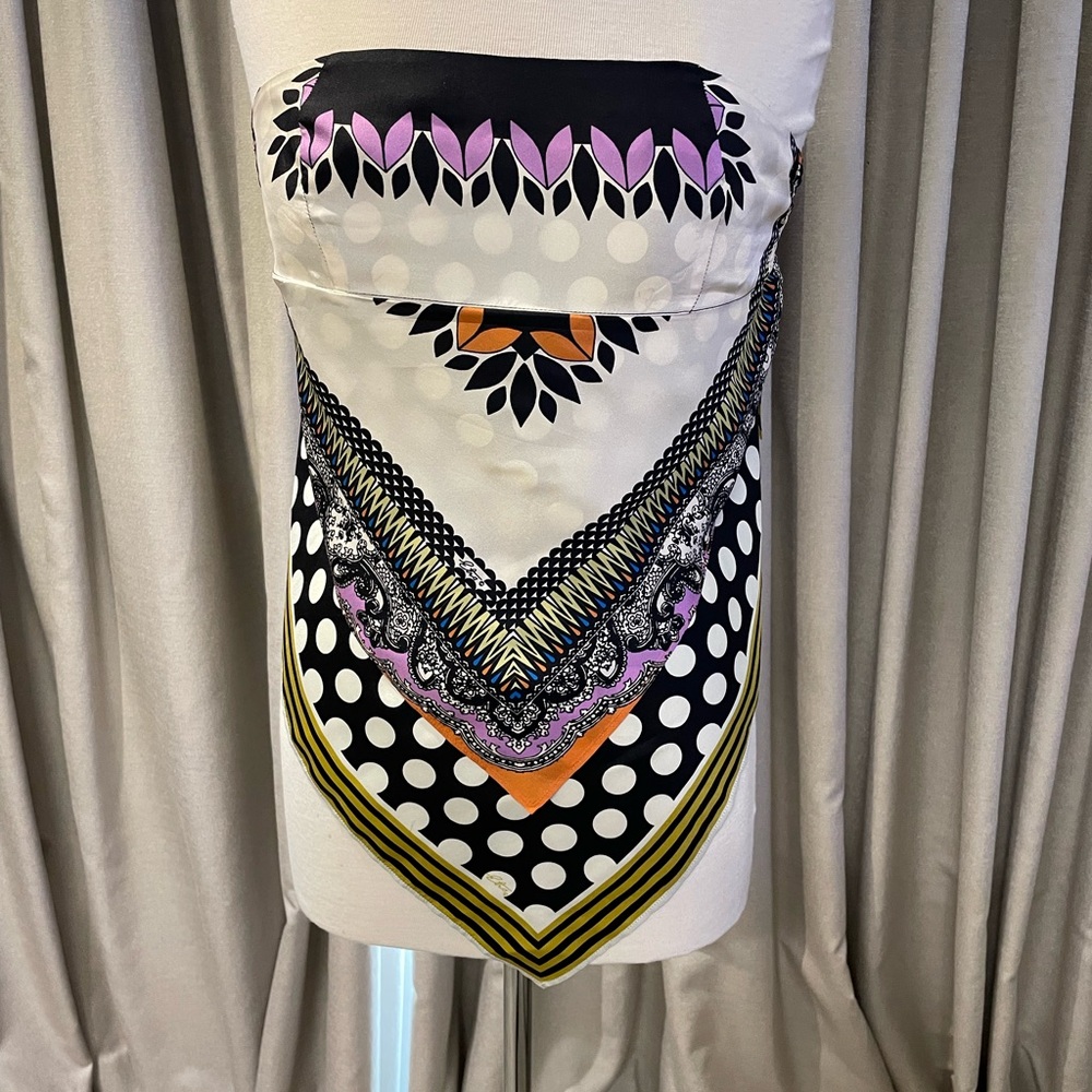 Etro Black and Yellow Graphic Print Top